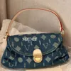 Shoulder Bags Louiseviutionbag Denim Blue Handbags Women Vintage Designer Shoulder Bags Purse Totes Old Flower Handbag Crossbody Bag Lui 9628