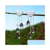 Stud Lotus Fun Real 925 Sterling Sier Natural Crystal Gems Fine Jewelry Ethnic Cloud Long Tassel Drop Earrings For Women Brincos 2401 Dhrmt