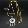 Pendant Necklaces Boho Dream Catcher Necklace Bohemia Stainless Steel Gold Color Clavicle Chain Women Jewelry Gift NZZZ66