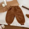 Pants Newborn Baby Girl Boy Cotton Pant Infant Toddler Child Middle Waist Corduroy Trouser Fleece Inside Bottom Baby Clothes 9M5Y