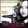 6000W Sèche-cheveux de cheveux professionnels pour le salon à haute vitesse Strong Wind 6 Gears Blower Lightweight Blower avec 2 buses 240412