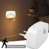 Night Lights LED Light Motion Sensor 220V EU Plug In Smart Warm And White Dual Color Lamp