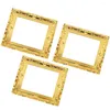 Frames Doll House Furniture Wood 3Pcs Gold Vintage Resin Picture Frame Miniature Po Ornaments