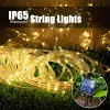 Remsor Solar Rope Strip Light Fairy String Garden Christmas Decoration Garland Xmas Solar Rope String Light Fairy Strip 32m/22m/12m/7m