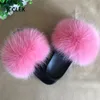 Summer Fur Slippers for Women Nonslip Real Slides Casual Fluffy Flats Sandaler Ladies Shoes Home Woman 240416