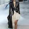 Jackets para mujeres Gothic PU Cuero abrigos 2024 Cardigán de cintura de primavera Fashion Fashion irregular