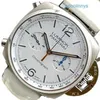 Panerei Luxury Saatler armatürler Serisi Swiss Made Luminors Chrono PAM01218 Bianco Acciaio Inox Automatico Orologio DA Uomo C31I