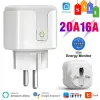 Plugs Tuya WiFi Smart Plug 16A/20A Eu Smart Socket con Funzione di tempo di monitoraggio dell'alimentazione Controllo vocale tramite Alexa Google Home Yandex