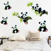 Adesivos de parede adesivos de bambu panda adesivo de desenho animado para decoração de estudo de sala de estar para bebê Presentes de Natal