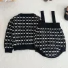 Sets Winter Newborn Baby Girls Clothing Suit Knitted Printing Cardigan Coat+Jumpsuit Infant Baby Girl Knitting Clothes Set