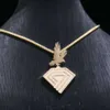 Colgante de oro real personalizado de hip-hop con colgante de estilo de águila diamante natural FGH para ropa diaria