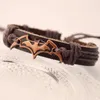 Bracelets de liaison bracelet de chauve-souris en cuir noir brun vintage pour femmes hommes artisanes chaîne de cordes chauves