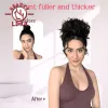 Chignon Curly Hair Buns Haar Stück Clip in synthetischen, zerkleinerten Hochsteckfrisur Große lockige Draw -String -Pferdeschwanz Clip auf Haarbrötchen Pferdeschwanz für Frauen