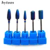 Bits HYTOOS Blue & Rainbow Nail Drill Bit 3/32" Tungsten Carbide Burrs Manicure Bits Drill Accessories Milling Cutter Nail Art Tools