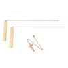 Detector Rod Copper Probe Metal Probing Tool Portable Shareable Wood Handle 2 Sticks Bronze Practical