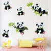 Adesivos de parede adesivos de bambu panda adesivo de desenho animado para decoração de estudo de sala de estar para bebê Presentes de Natal