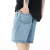 Heren jeans streetwear denim shorts mannen mode Japanse y2k harajuku pant dames patchwork oversized hiphop zomer casual los korting