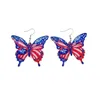 Kolczyki obręcze 2024 American Independence Day Modny motyl Acryl A i prosty wybór dla damskiej kropli