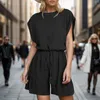 Suits-survêtements pour femmes Summer 2 pièces sets pour femmes shorts de tenue de section sans manches licolas licou