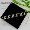 Strands DOREMI 9mm Double Layor Chains Bracelet Crystal Zircon Name Double Chain Custom Personalized Name Gift Jewelry Bracelet