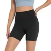 Lu Lady Biker Stretch High Taille Gym Yoga Vrouwen buikbestrijding Fiess Athletic Workout Running Shorts met zijpocket shorts