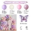 Party Decoration 105/109pcs Macaron Pink Purple Butterfly Balloons Garland Arch Kit Birthday Baby Shower Wedding Decor Globos