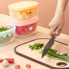 Dinnerware Fridge Storage Fruit Vegetables Container Plastic Seal Salad Save Space Cartoon Pattern Fresh-keeping Home