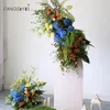 Dekorativa blommor Rayon Flower Wedding Arrangement Blue Commercial Stage Bakgrundsdekorationsfönster Display Propdekor