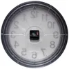 Wall Clocks 15" Modern Black Clock Silver Numbers Translucent Dial Quartz Movement Indoor Round Case Glass Lens Numerals