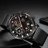 Wristwatches 2022 Fashion Mens Watches for Men Stainless Steel Mesh Belt Quartz Watch Man Business Calendar Luminous Clock relogio masculino 240423