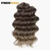 Freedom Synthetic Twist Crochet Coiffes bouclées 16 pouces de profondeur Braid Ombre Ombre Blonde Brown Water Traiding S 240410