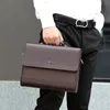 Executives Briefcases For Men Business Tote Office PU Leather Handbag Shoulder Ipad Square Side High Quality Famous Brand Bag 240418