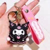 Wholesale Keychain Cute Kuromi Pvc Doll Key Chain Cartoon Anime Backpack Pendant Car Keyring Accessories Kids Gift