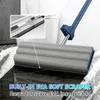 Vloerreiniging dweil en bucket set handsfree squeeze mops home microvezel roterende wasbrooms met ruitenwisser 240418