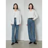 Blouses pour femmes Toyouth Femmes Blusas 2024 Spring Open Slit à manches longues White Basic Shirt Pocket Oversize Woman Blouse