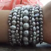 Yygem 8 9 Strängar Natural Multi Shap Grey Round Potato Roce Freshwater Pearl Statement Armband Luxury Style Fashion 240414