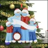 Family Face Claus Shield Santa Portraits Christmas Ornaments Decorations Tree Pendant Handmade Present Persona DH06L