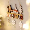 Décorations de Noël pendentifs suspendus en bois Elk-Santa-Claus Joyeux Noël-décoration pour la maison Ornements d'arbre de Noël durables faciles à utiliser