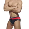 Erkek mayoları açabilir ön fermuarlı erkek eşcinsel yüzme brifing plaj pantolon sörf mayo seksi mayo mini bikini yüzme mayoları d240424