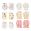 Acessórios 3 pares/conjunto Baby Cotton Mitn Mitn Recém -nascido Antigrable Face Protect Glove Baby Mitten06m