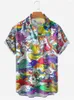 Koszulki męskie duże letnie anime kreskówkowe koszulka kreskówka kwiatowy hawajski krótkie topy mody vintage y2k dazn harajuku