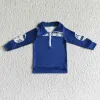 Blazers BT0018 Boy Blue Long Rleeve Turndown Kurtka z zamkiem błyskawicznym