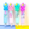 Długopisy 20pcs/partia kawaii świąteczne papiery papiernicze śliczna kreskówka Santa Claus Mini 4 Color Ballpoint Pen Multi Color Pens Pens School Supplies