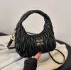 Bolsa de noite designer feminino miui ombro de luxo bolsa de luxo sob axila com zíper crossbody fechamento