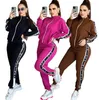 Yeni Kadınların Takipleri Kadın Fermuar Günlük Ceket Pantolonları İki Parçalı Set Montaj Jogging Suit Sportwear Sweatershirt Setleri