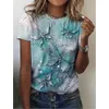 Oneck 3D t -shirt dames t -shirt zomer mode korte mouw tops extra grote top vrouwelijke kleding 240403