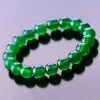 Strängar feng shui gåva 7a grön agat chalcedony crystal armband för man och kvinnor bra tur amulet smycken