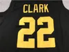 Męskie w 100% zszyte #22 Caitlin Clark Basketball Jersey Indiana Fever Iowa Hawkeyes Jerseys granatowy czarny złoty żółty żółty 2024