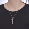 Colares de pendentes simples orifício quadrado liso colar de aço inoxidável de aço inoxidável para jóias religiosas cristãs