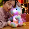 Kissen 25 cm niedlich leuchtend LED LED Light Einhorn Plüschspielzeug leuchtend sitzende Einhorntierkissen gefüllte Puppe Kinder Kawaii Weihnachtsgeschenke